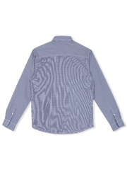 202 - Long Sleeve Wrinkle Free Checked Shirt Blue