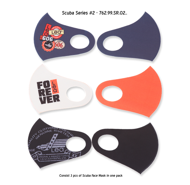 762 - LEA Jeans Face Mask (Masker) SCUBA SERIES No.2 (762.99.SR.02..) 3pcs per pack 