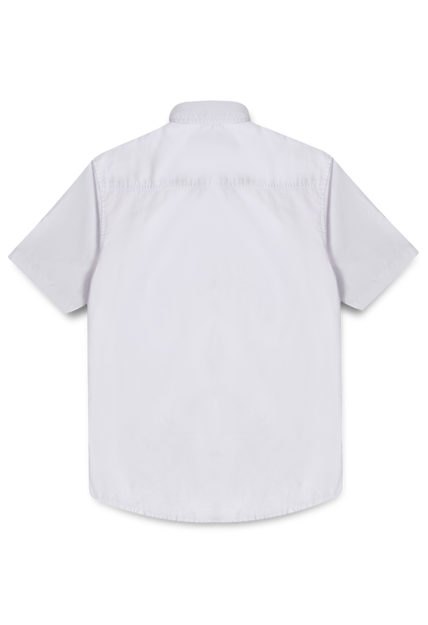 201 - Lea Basic White Shirt Single Pocket Short Sleeve