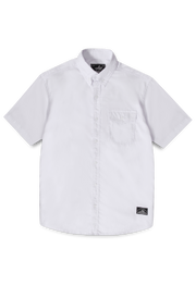 LEA Jeans - White 100% Cotton Oxford Short-Sleeve One pocket Shirt