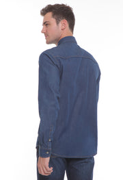 206 - Lea Fashion Shirt Long Sleeve Medium Indigo