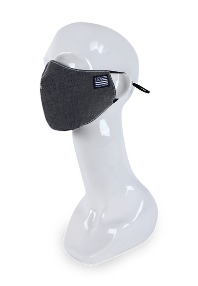 761 - Non-Medical LEA Denim Face Mask (Masker) Grey Chambray Denim 
