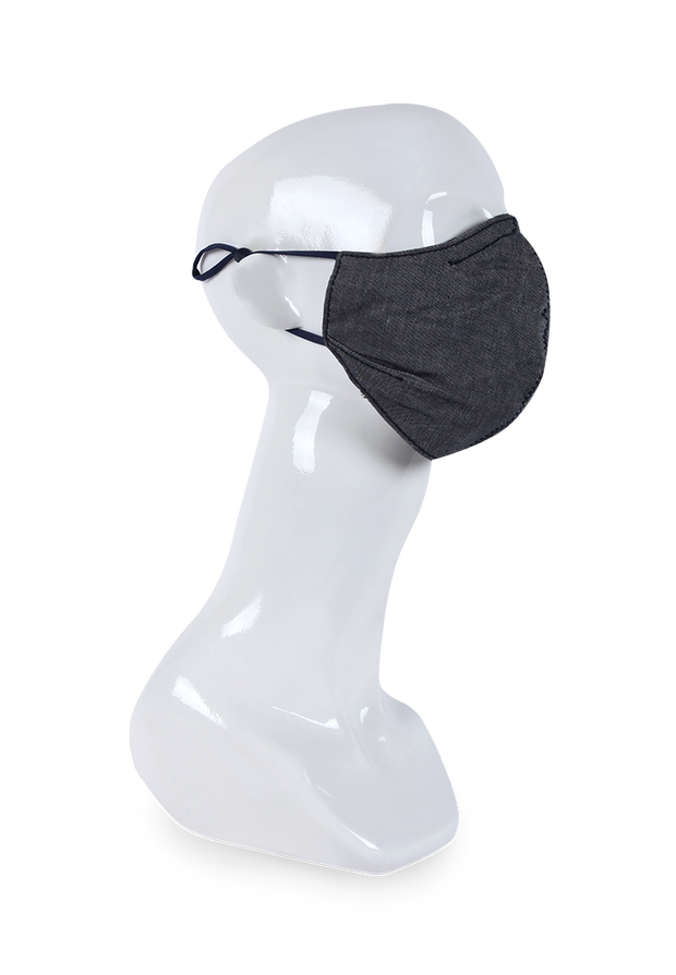 763 - LEA Non-Medical Face Mask (Masker) Grey Chambray Denim 