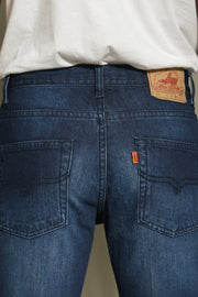 603 - Lea Jeans Orange Label Hand-Sanding Dark Indigo 12.75oz Denim 